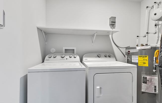 a washer and dryer in a laundry room