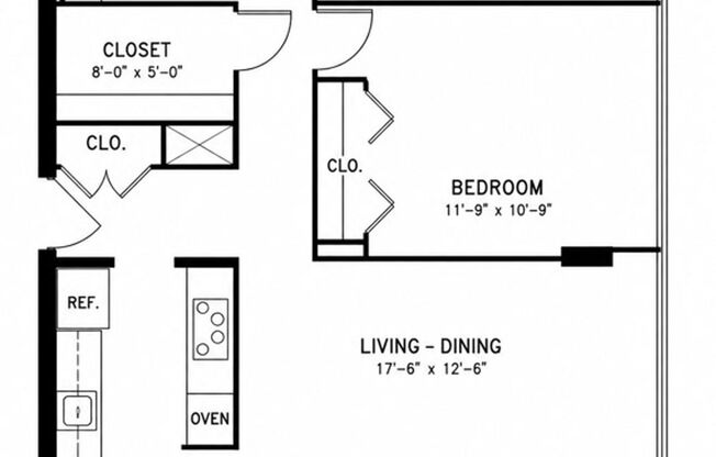 2 beds, 1 bath, 871 sqft, $1,675, Unit 517