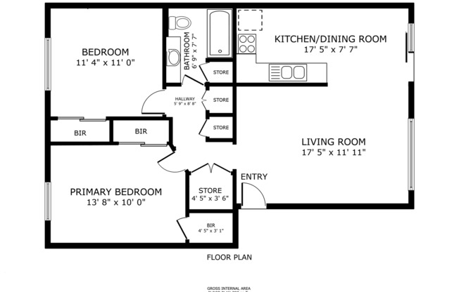 2 beds, 1 bath, 860 sqft, $1,299, Unit 13