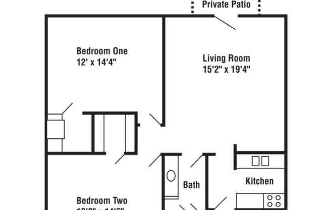2 beds, 1 bath, 1,000 sqft, $1,620, Unit 2105-6
