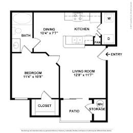1 bed, 1 bath, 600 sqft, $1,098