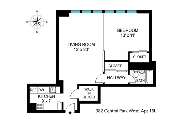1 bed, 1 bath, 650 sqft, $4,395, Unit 15L