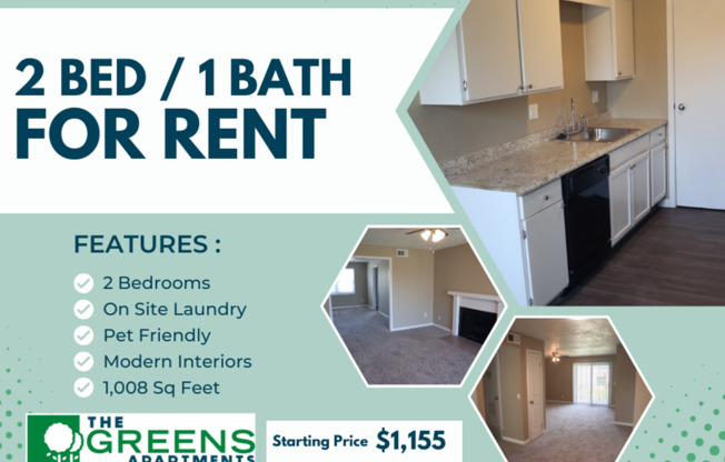 2 beds, 1 bath, 1,008 sqft, $1,155, Unit 9361B