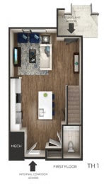 1 bed, 1.5 baths, 1,130 sqft, $3,176
