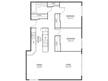 2 beds, 1 bath, 925 sqft, $1,445