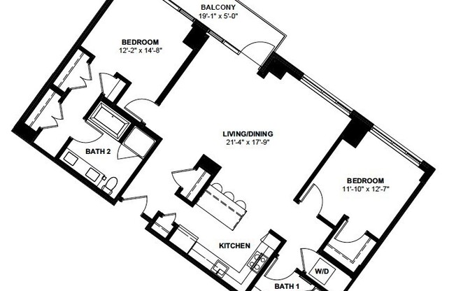 2 beds, 2 baths, 1,234 sqft, $8,780, Unit 1108
