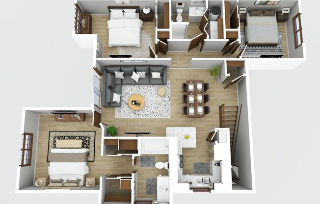 3 beds, 2 baths, 1,250 sqft, $1,999, Unit FR 3263