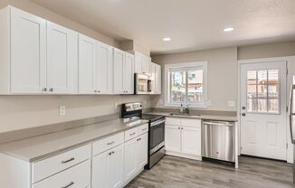 Hale neighborhood duplex with a large patio space for entertaining or relaxing.
