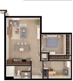 1 bed, 1 bath, 842 sqft, $2,008