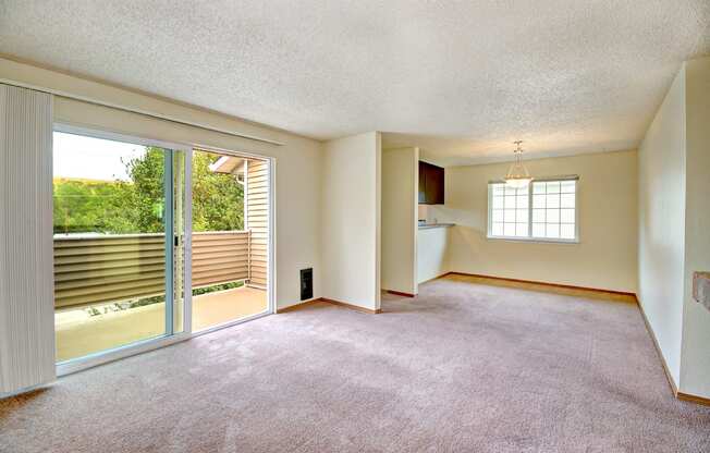 Maple Pointe Vacant Apartment Living Room & Patio Sliding Door