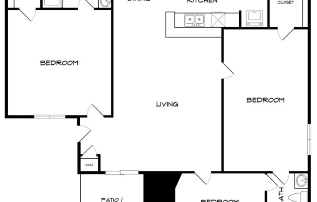 3 beds, 2 baths, 1,065 sqft, $1,695
