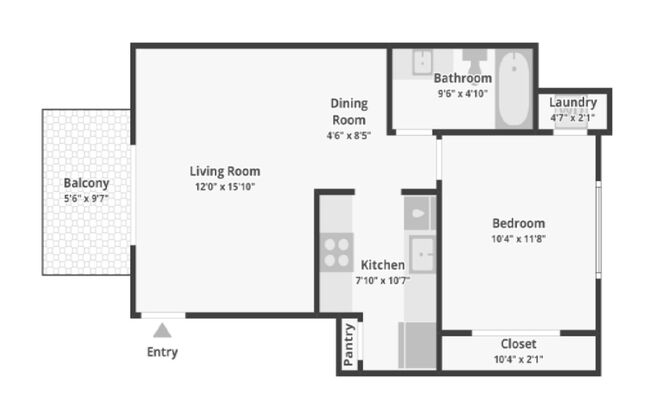 1 bed, 1 bath, 550 sqft, $1,595, Unit 37