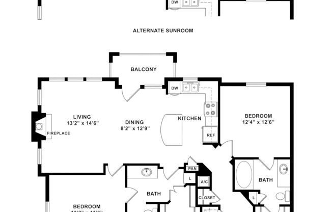 2 beds, 2 baths, 1,143 sqft, $1,639