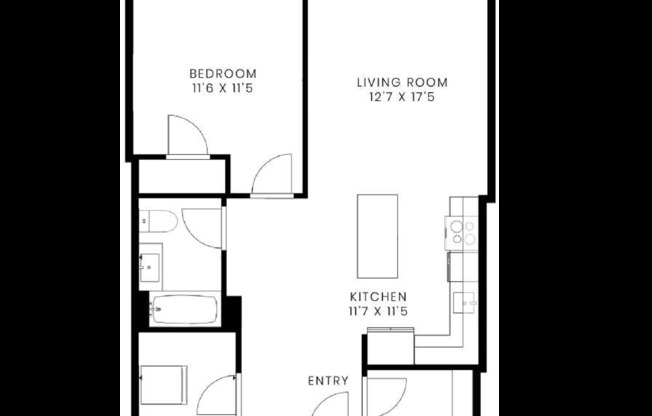 1 bed, 1 bath, 834 sqft, $3,300, Unit 1-6A