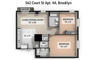 2 beds, 2 baths, $5,500, Unit 4A