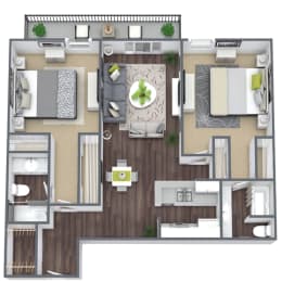 2 beds, 2 baths, 1,048 sqft, $3,166