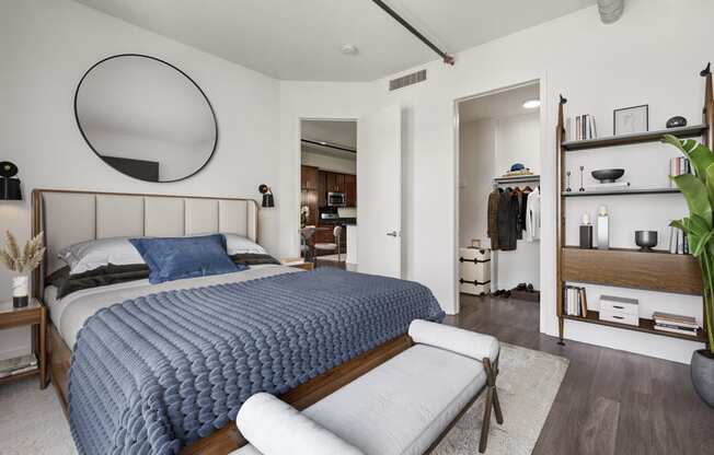 Stylish Bedroom at San Pedro Bank Lofts, San Pedro, CA, 90731