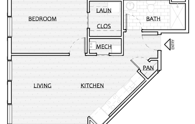 1 bed, 1 bath, 673 sqft, $2,458