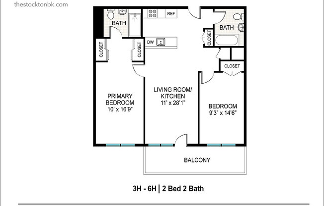 2 beds, 2 baths, $4,000, Unit 3H