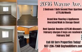 2 Bedroom Apartment Ready for Move In with Rent Special!