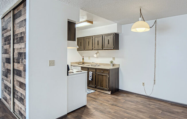 Dining area with overhead light