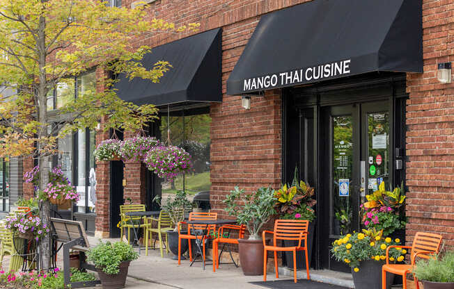 Mango Thai Cuisine restaurant with outdoor seating.
