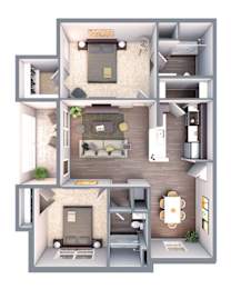 2 beds, 2 baths, 953 sqft, $1,229