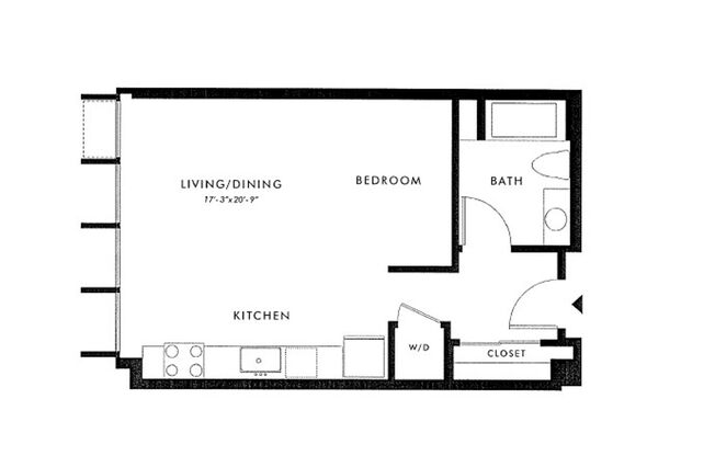 Studio, 1 bath, 515 sqft, $2,245, Unit 0611