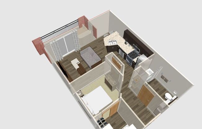 Studio, 1 bath, 557 sqft, $1,565, Unit 104-311