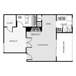 1 bed, 1 bath, 534 sqft, $1,245