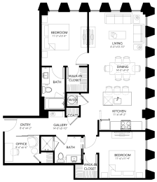 2 beds, 2 baths, 1,120 sqft, $2,560