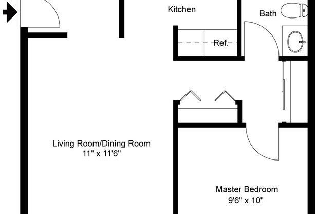 1 bed, 1 bath, 576 sqft, $1,710, Unit 9409