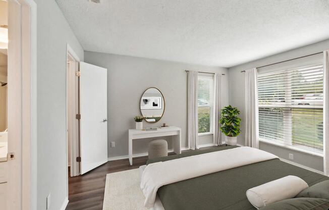 Bedroom with Large Windows