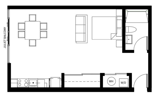 Studio, 1 bath, 583 sqft, $2,299, Unit Unit 12