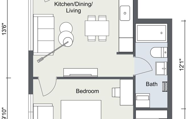 1 bed, 1 bath, 440 sqft, $2,295, Unit 203