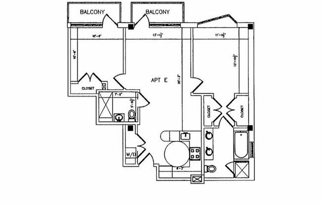 2 beds, 2 baths, 1,243 sqft, $3,850, Unit 5E