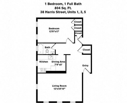 1 bed, 1 bath, 812 sqft, $3,475