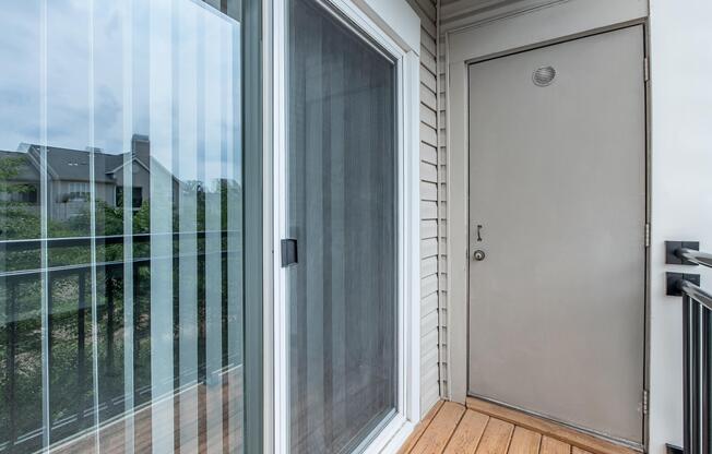 a glass door