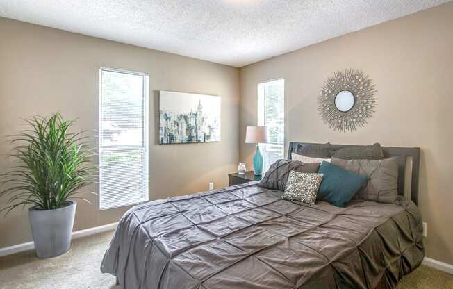 Model bedroom at Arrowood Crossing Apartments in Charlotte, NC