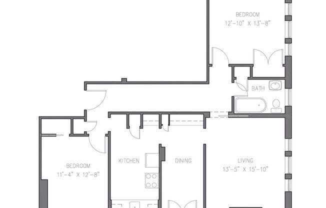 2 beds, 1 bath, 1,008 sqft, $2,400, Unit 21