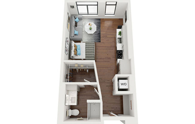 Studio, 1 bath, 510 sqft, $1,298