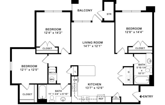 3 beds, 2 baths, 1,427 sqft, $1,600