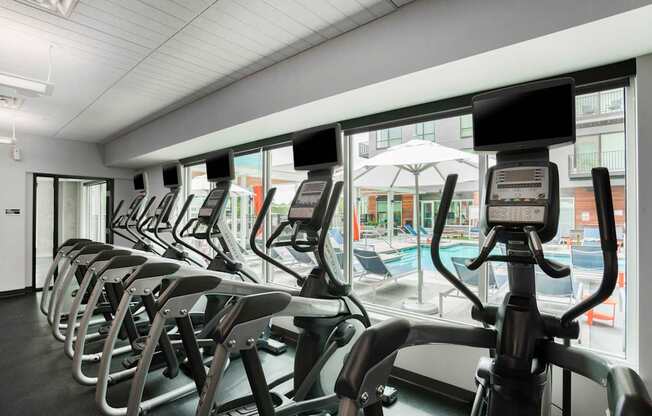 Multiple Elliptical Machines In The Fitness Center