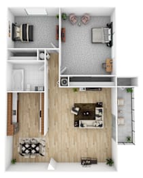 2 beds, 1 bath, 840 sqft, $1,727