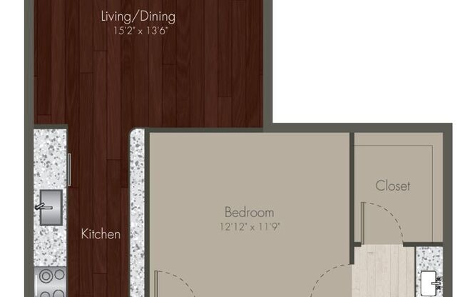 1 bed, 1 bath, 708 sqft, $1,951.85, Unit 223