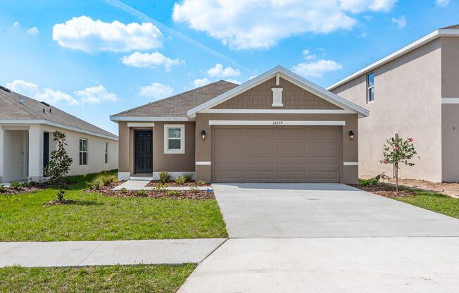 3 bedroom 2 bathroom 2 car garage home with pond view