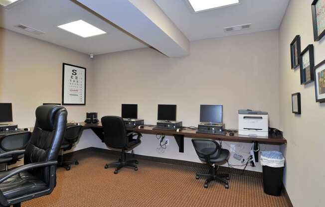 Business Center with computers and printer