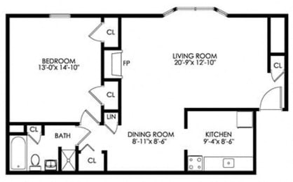 1 bed, 1 bath, 800 sqft, $1,160