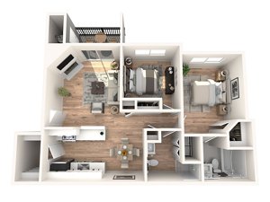 2 beds, 2 baths, 967 sqft, $1,796