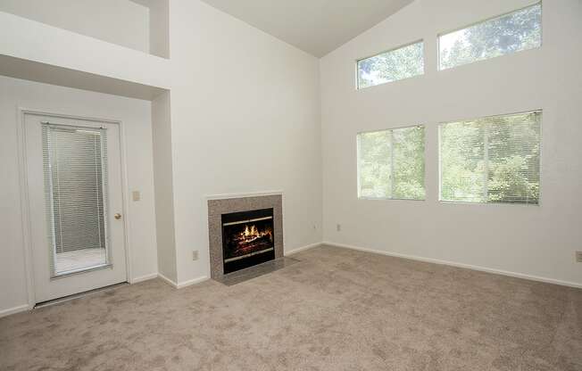 Autumn Oaks Vacant Living Room & Fireplace